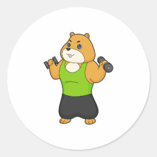 Adesivo Hamster Malhação Dumbbell