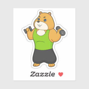 Adesivo Hamster Malhação Dumbbell