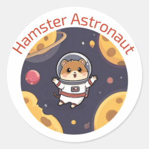 Adesivo Hamster no Espaço - Arte Astronauta Cute & Quirky
