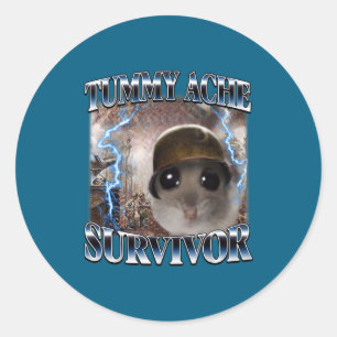 Adesivo Hamster Sobrevivente de Dor de Barriga Meme Piada