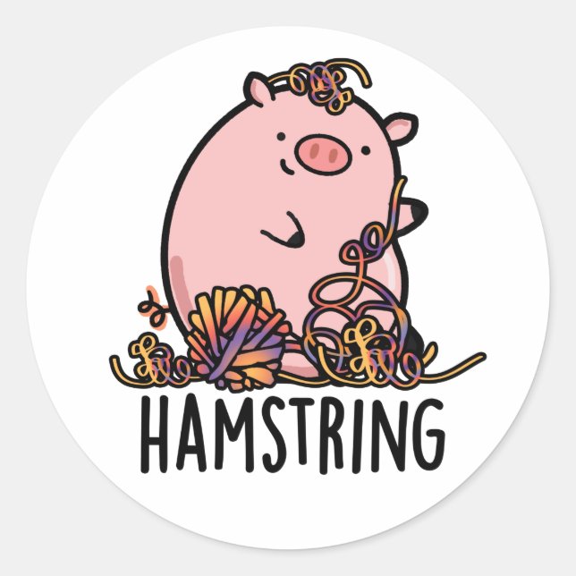Adesivo Hamstring Funny Pig Pun (Frente)