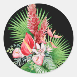 Adesivo Hana hou! (Preto) Esquema de Flor Havaiano