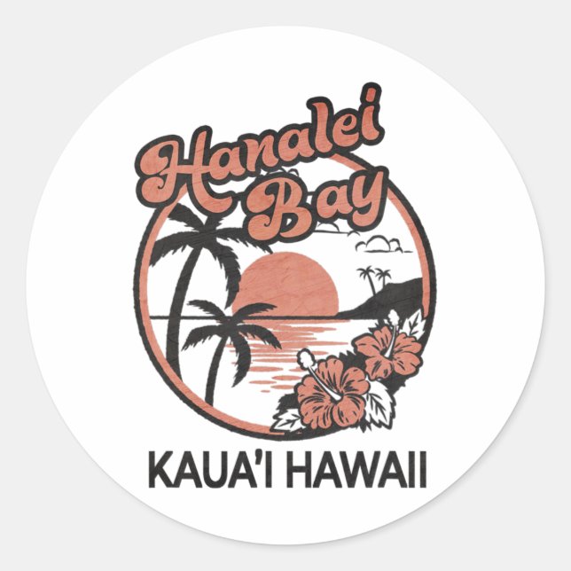 Adesivo Hanalei Bay Kauai Hawaii (Frente)