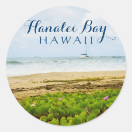 Adesivo Hanalei Bay Kauai Hawaii Beach e Boats