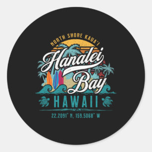 Adesivo Hanalei Byy North Shore Kauai Hawaii Retro Sun Sur