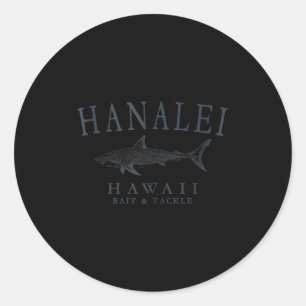 Adesivo Hanalei havaí tubarão retro ardósia arte pesca tan