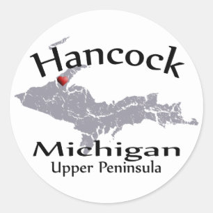 Adesivo Hancock Michigan Heart Map Design Sticker