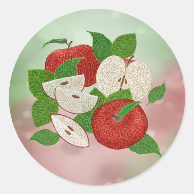 Adesivo Hand-Drawn Apple Stickers – Rustic Modern (Frente)