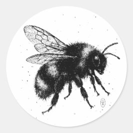 Adesivo Hand‑Drawn Bee Illustration – Detailed Ink Art T‑S