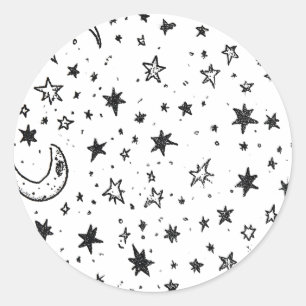 Adesivo Hand Drawn Celestial Night Sky Pattern