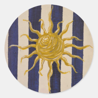 Adesivo Hand-Drawn Sun Sticker with Classic Stripes