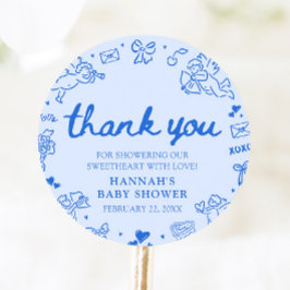 Adesivo Hand Drawn Valentine Little Sweetheart Baby Shower