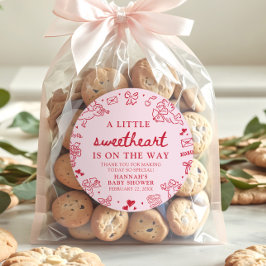 Adesivo Hand Drawn Valentine Little Sweetheart Baby Shower