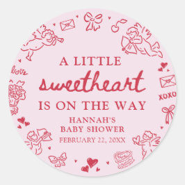 Adesivo Hand Drawn Valentine Little Sweetheat Baby Shower