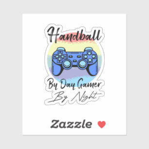 Adesivo Handebol de Dia Jogador de Video Game à Noite