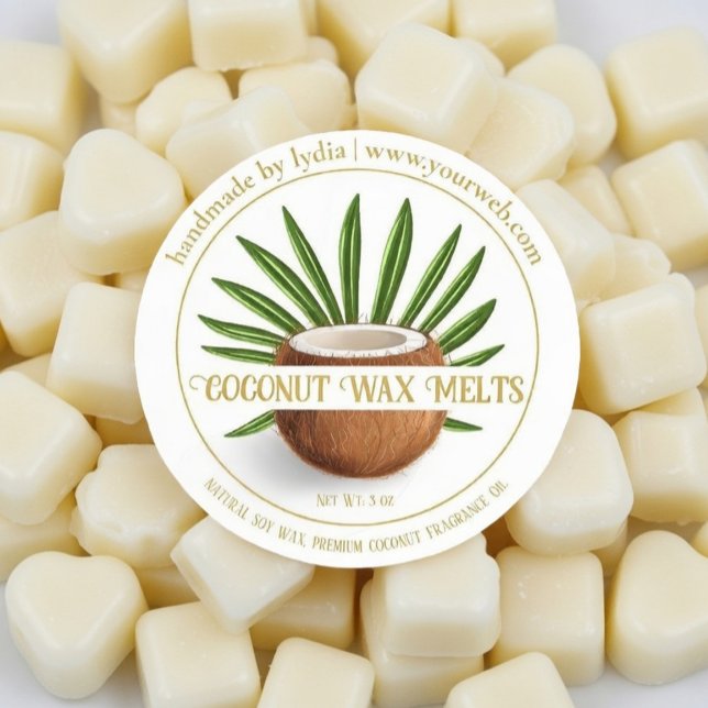 Adesivo Handmade Coconut Melts Round Sticker (Criador carregado)