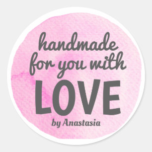 Adesivo Handmade com a aguarela conhecida personalizada