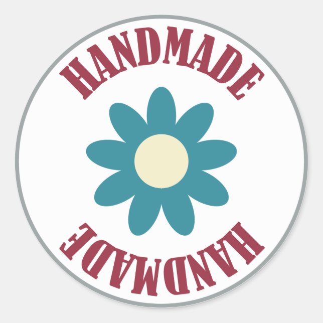 Adesivo Handmade com uma flor (Frente)