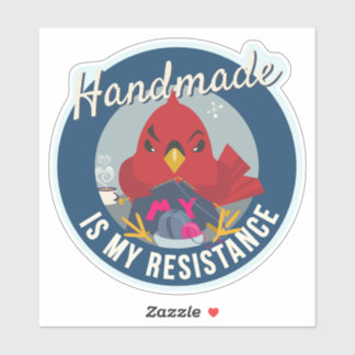 Adesivo Handmade is My Resistance Blue Round Badge