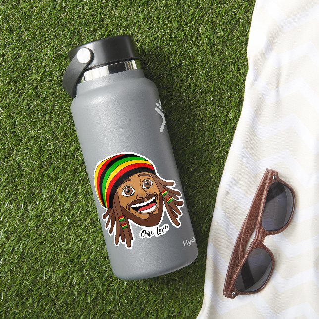 Adesivo Handsome Jamaican Rasta Man One Love (HydroFlask Insitu)