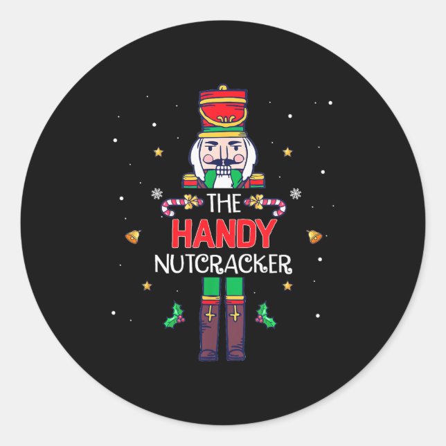 Adesivo Handy Nutcracker Funny Christmas Family Matching O (Frente)