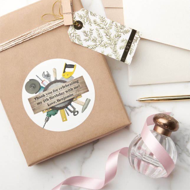 Adesivo Handyman Tools e Gadgets Aniversário Obrigado (Presentear)