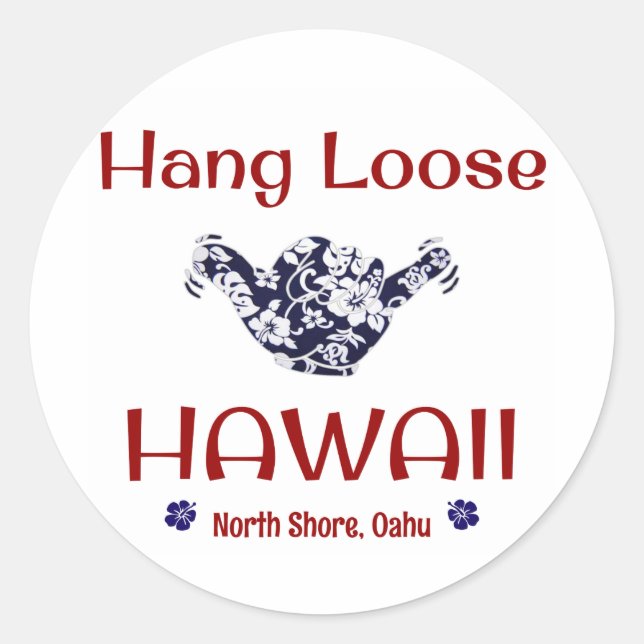 Adesivo Hang Loose, North Shore, Oahu (Frente)