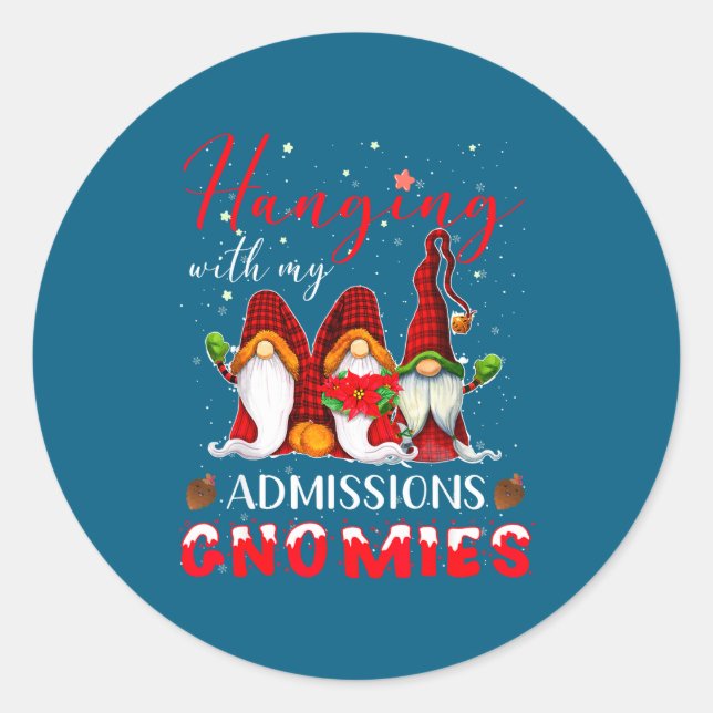 Adesivo Hanging With My Admissions Gnomies Christmas Direc (Frente)