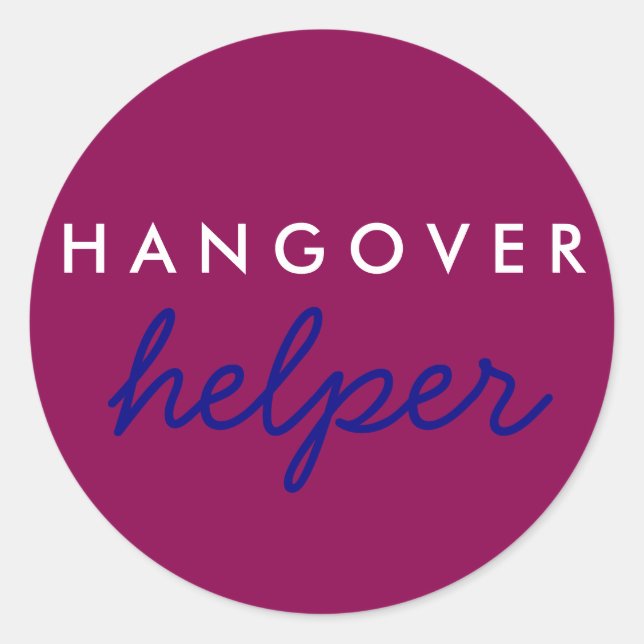 Adesivo Hangover Helper Weding Bachelorette Favor Sticker (Frente)