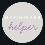 Adesivo Hangover Helper Weding Bachelorette Favor Sticker<br><div class="desc">Hangover Helper Wedding Bachelorette Favor Sticker em Cinza,  Lilac Purple e White. Segure este adesivo na sua cura favorita e coloque no seu saco de boas-vindas do casamento ou use como um favor em uma festa de solteira</div>