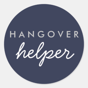 Adesivo Hangover Helper Weding Favor Sticker Marinho Silve