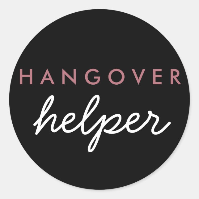 Adesivo Hangover Helper Weding Favor Sticker Rosa Dourado (Frente)