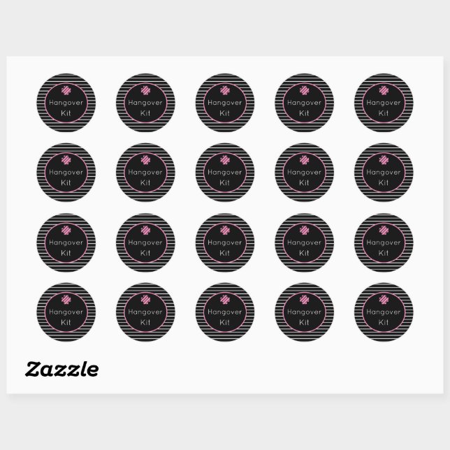 Adesivo Hangover Kit Black and White Striped Stickers (Folha)