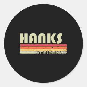 Adesivo Hanks Surname Funny Retro Vintage 80s 90s Aniversá