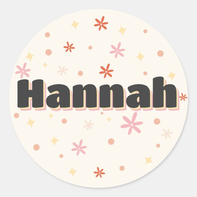 Adesivo Hannah nome fofo design (Frente)