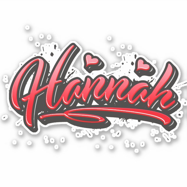 Adesivo Hannah red Heart Graffiti Aufkleber Sticker (Frente)