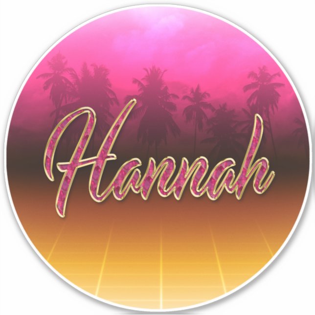 Adesivo Hannah Vorname Name golden pink Aufkleber Sticker (Frente)