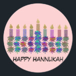 Adesivo Hannukah Flower Menorah<br><div class="desc">Design gráfico de uma flor Hannukah menorah.</div>