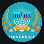 Adesivo Hannukah Menorah<br><div class="desc">Celebrar Hanukkah</div>