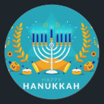 Adesivo Hannukah Menorah<br><div class="desc">Celebrar Hanukkah</div>