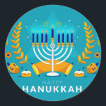 Adesivo Hannukah Menorah<br><div class="desc">Celebrar Hanukkah</div>
