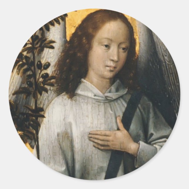 Adesivo Hans Memling- Angel Holding um Branch de Oliva (Frente)