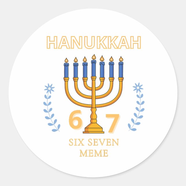 Adesivo Hanukkah 67 Seis Sete Meme (Frente)