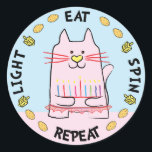 Adesivo Hanukkah CAT Stickers "Light, Coma, Gire, Repete"<br><div class="desc">Chanucá/Chanukah CAT Holiday autocolantes, "Light, Coma, Spin, Repeat" Enfim, eu escrevo, Chanukah é um dos meus feriados favoritos. Divirta-se usando esses adesivos como topos de bolo, etiquetas de presentes, fechos de malas de favor ou qualquer que seja a sua festa! Obrigados para parar e comprar! Seu negócio é muito apreciado!...</div>