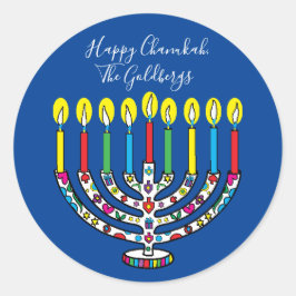 Adesivo Hanukkah Colorful Menorah Hanukiah