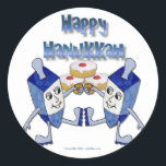 Adesivo Hanukkah Dancing Dreidels e Jelly Doughnut<br><div class="desc">Você está vendo The Lee Hiller Designs Collection of Home and Office Decor,  Roupa,  Gifts and Coleções. As Designs incluem Lee Hiller Photoographic e Mixed Media Digital Art Collection. Você pode ver sua fotografia da Nature em http://HikeOurPlanet.com/ e seguir seu blog de caminhada no Hot Primavera National Park.</div>