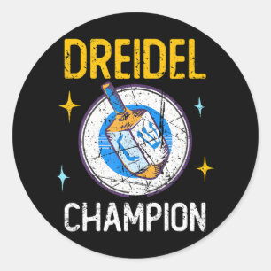 Adesivo Hanukkah Dreidel Champion Jewish Spinning Top