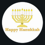 Adesivo Hanukkah feliz<br><div class="desc">Uma maneira do divertimento de comemorar o feriado de Hanukkah!</div>