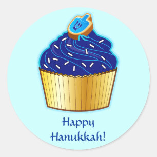 Adesivo Hanukkah feliz: Cupcake com biscoito