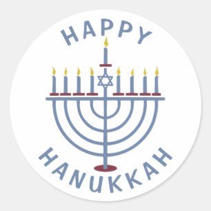 Adesivo Hanukkah feliz Menorah